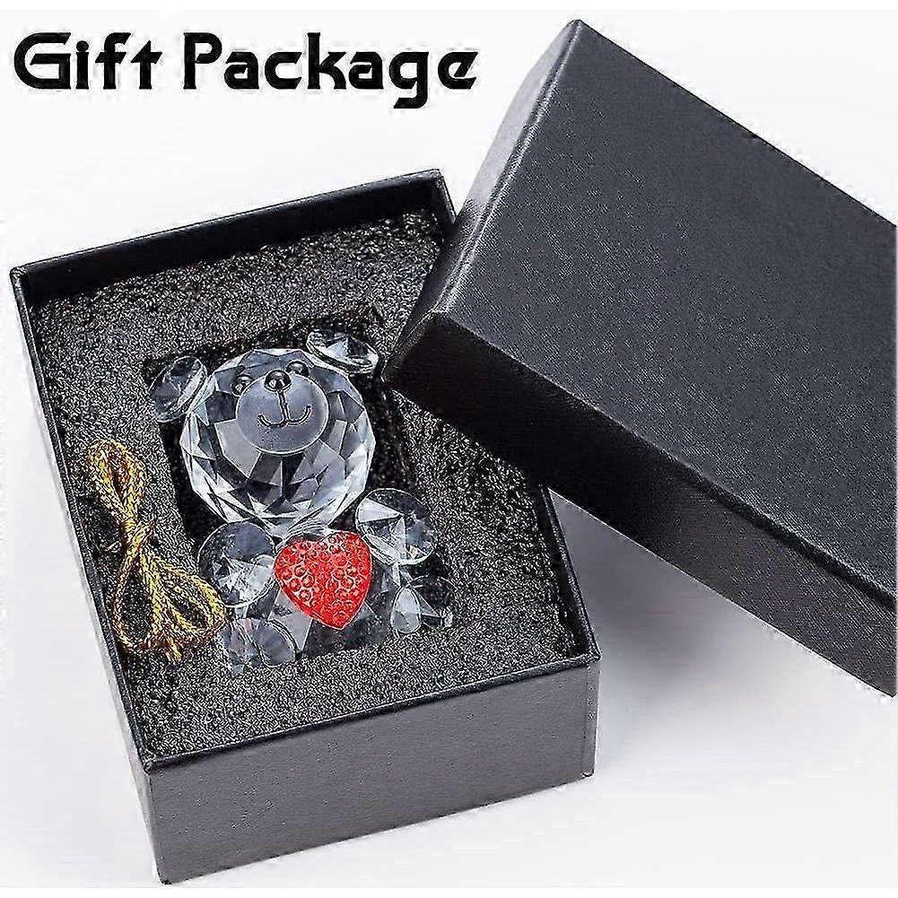 Crystal Bear Figurine Collection Pretty Glass Ornament Cute Statue Home Decor Table Animal Collectible Gift