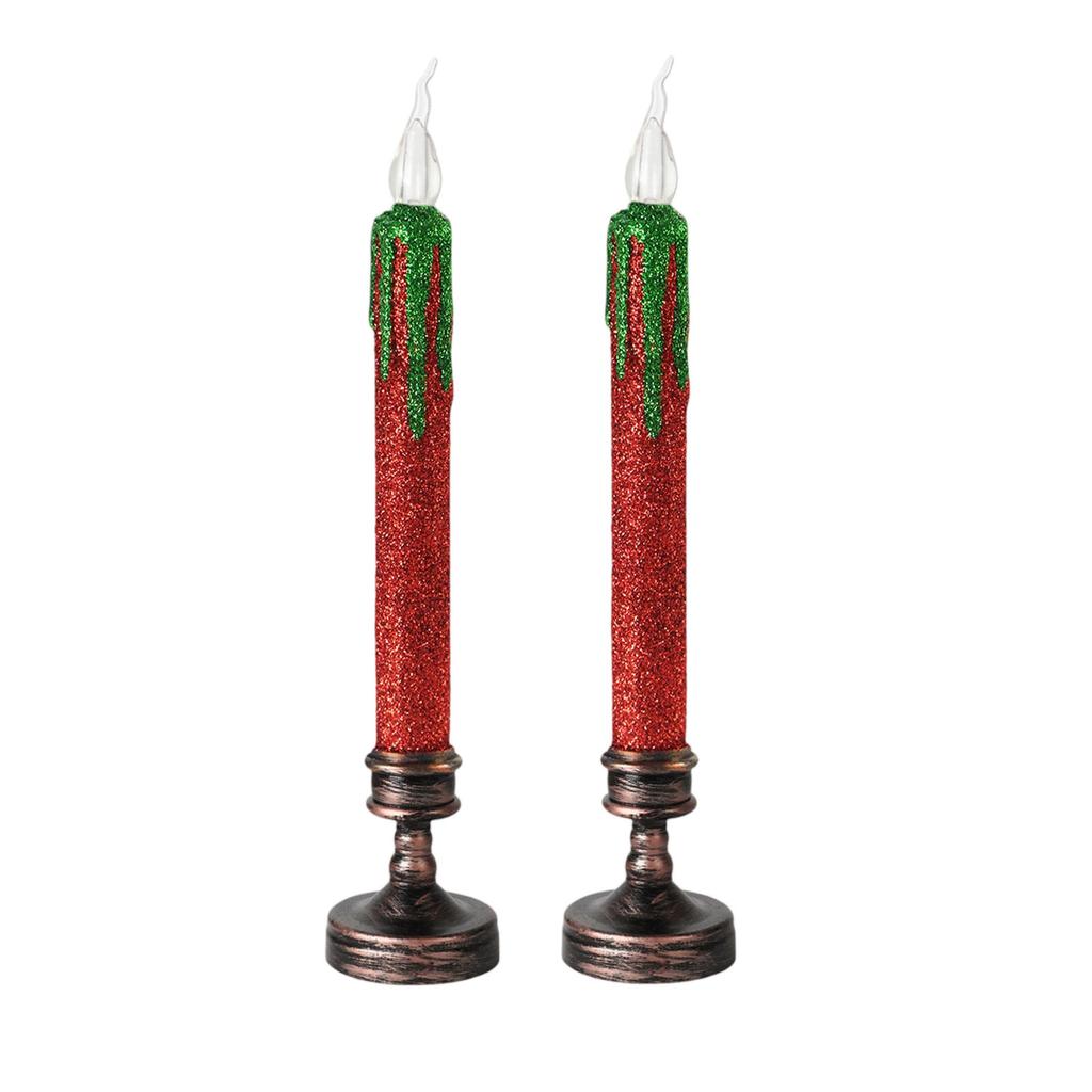YHOPE Two Long, Simulated Blood-dropping Stick Waxes For Halloween Party Decors Filled With Terrifying LED Electronic Candles.