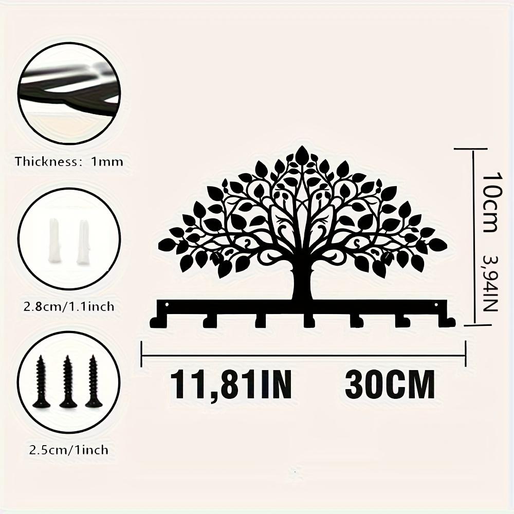 

Forged Iron Key Holder Wall Mounted Entryway Organizer with 7 Hooks Heavy Duty Towel Coat Hanger Space Saving чистий