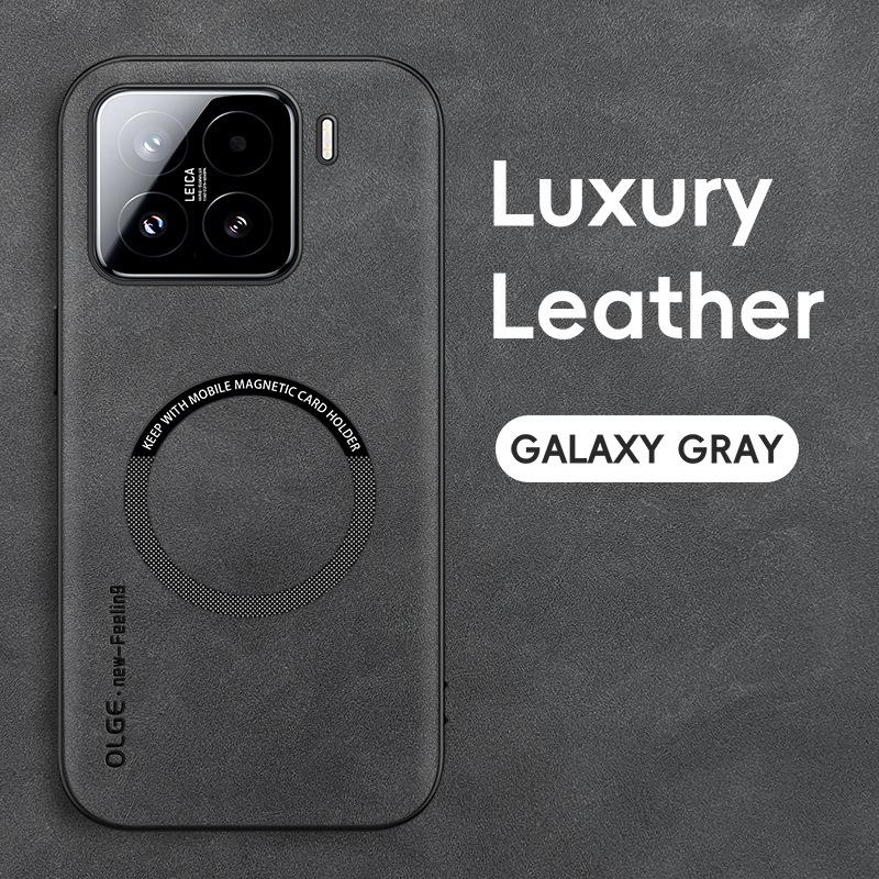 Luxusní kožené pouzdro na telefon pro Xiaomi 14T Pro Magnetické nárazuvzdorné pouzdro pro Xiaomi 15 12T Pro Měkký rámeček pro Magsafe Matný kryt