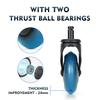 5PCS Blue Polyurethane Office Chair Caster Wheels,3inches Swivel Rubber Soft Furniture Wheels Safe Rollers for Furniture