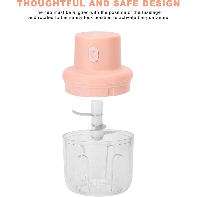 250Ml Electric Meat Grinder, USB Charging Kitchen Food Chopper, Multifunctional Complementary Food Mixer, Household Electric Food Processor for