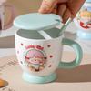 Milk Fufu Mug with Lid Spoon Comics Kids Ceramic Cup High End Couple Water Cup Internet Celebrity Breakfast Cup