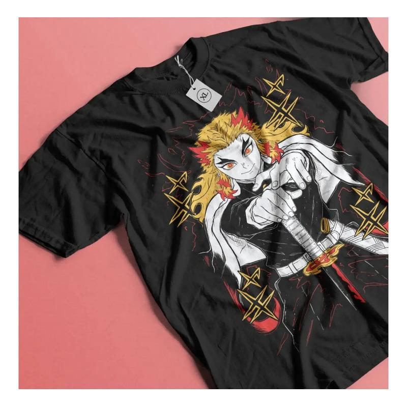 Camiseta Kyojuro Rengoku Slayer Demon Vintage Anime Manga Ho S разноцветный