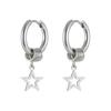 Fashionable Five Point Star Earrings Allergy Resistant Steel Lightweight Comfortable For Sensitive Skin