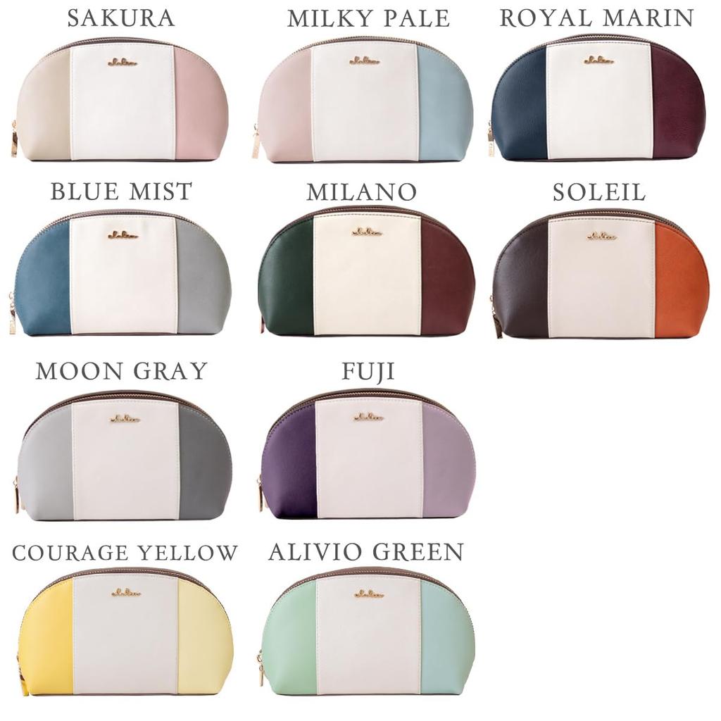 Clelia Tricolor Large Capacity Double Zipper Makeup Riberte Series Pouch, [CL-17088] (Blue Mist)