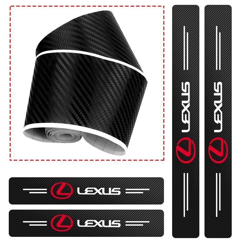 4Pcs Carbon Fiber Anti Scratch Scuff Pedal Car Door Sill Protector Stickers For Lexus RX330 IS250 ES300h UX GX470 LX570 LS430