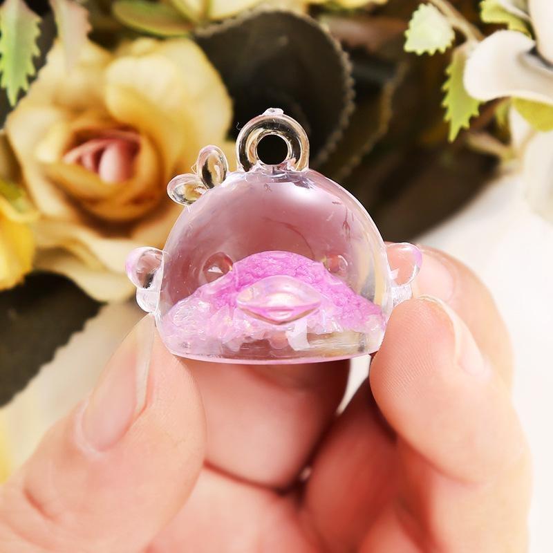 2pcs DIY Nightlight Happy Chicken Doll House Ornaments Car Ornaments Key Chain Children's Toys Stationery Bags and Other Pendants