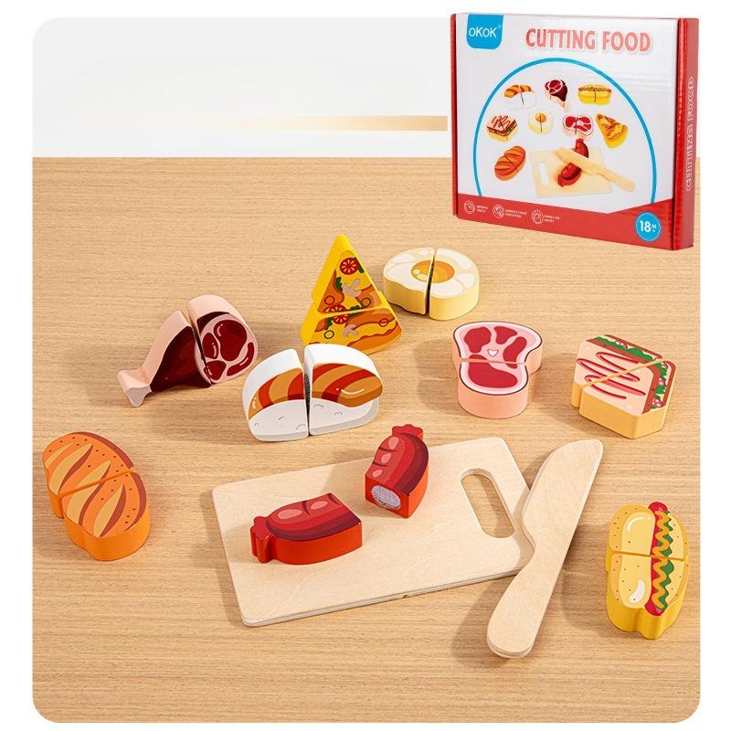 Children's Toys, Wooden Imitation, Vegetable and Fruit Cutting Set, Baby Kitchen, Educational Early Education, Pretend Play Toys