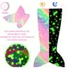 Cartoon Rainbow  Mermaid Tail Blanket Super Soft Glow In The Dark Flannel Mermaid Tail Blanket Girls Sleeping Bag