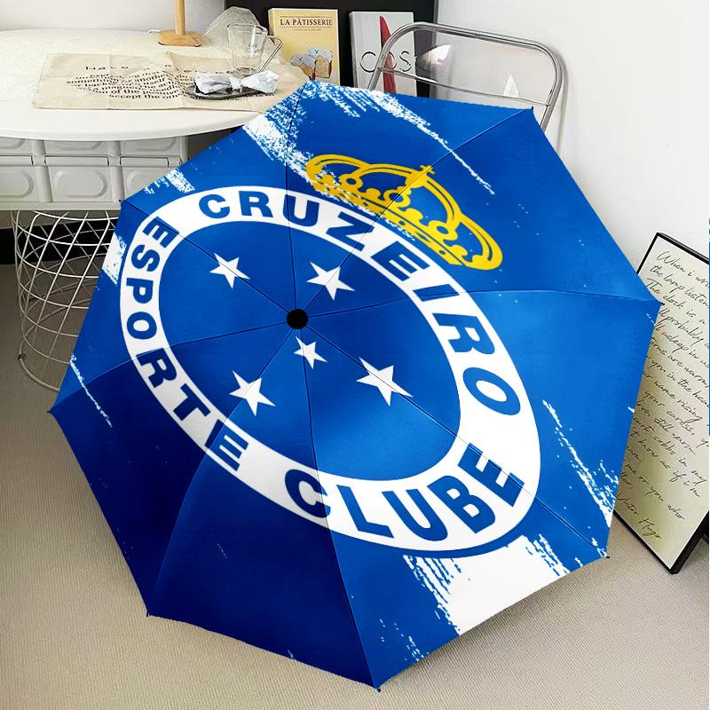 1PC Cru-zeiro Esporte Club Crest Printed Umbrella Folding umbrella, automatic umbrella 8-Frame for Travel, camping Fan gifts Christmas Gifts