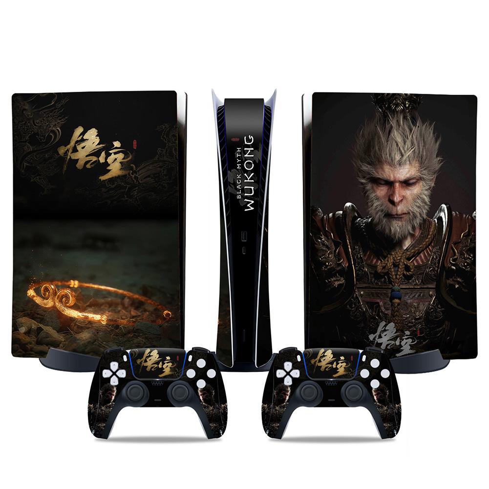 Black Myth Wukong Vinyl Skin Sticker Decal Cover Dustproof Protective Stickers for Playstation 5 Disc Digital Console Controller