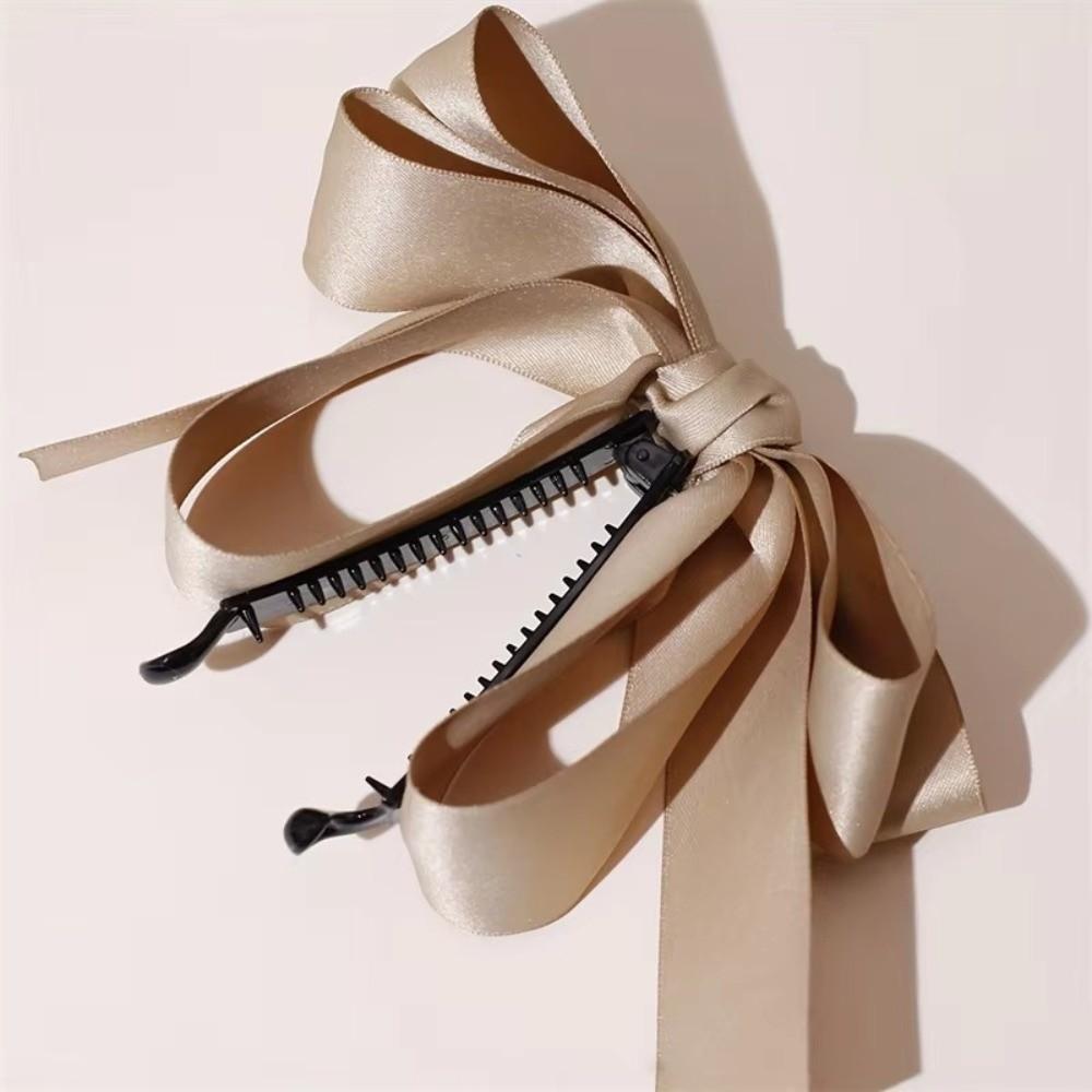 Elegant Banana Gripper Bowknot Design Twist Clip Ponytail Clip Women Headwear Hair Accessories