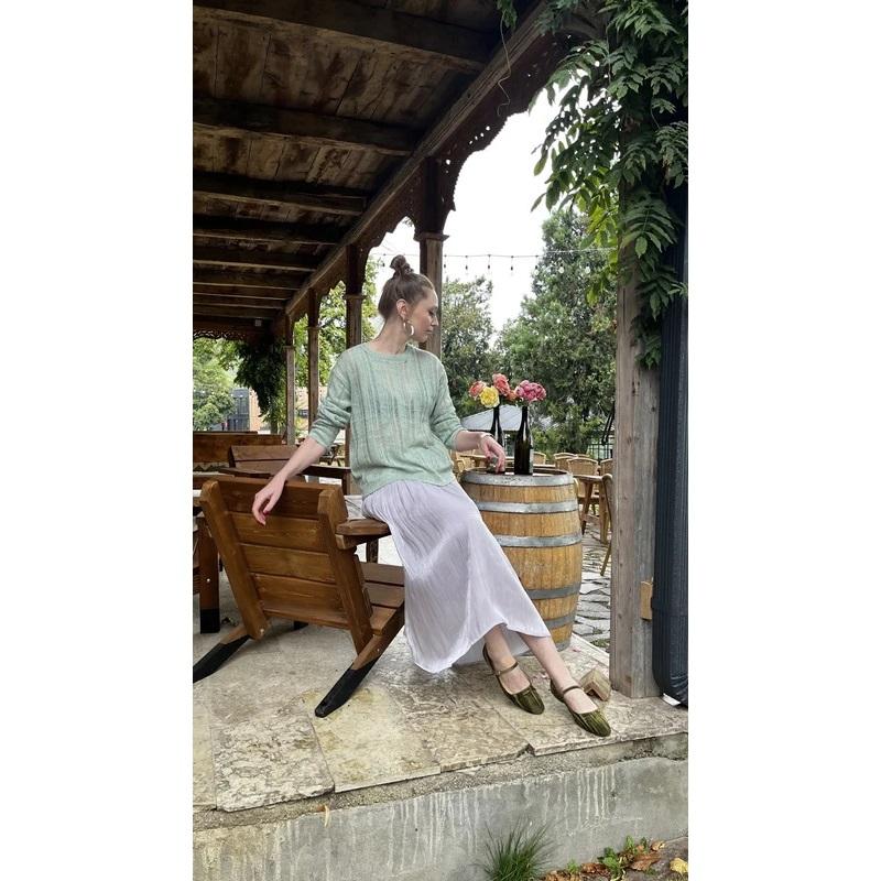 2025 Elegant Women's Midi Skirt French Style Pleated Long Skirt Versatile All Match Silky Shiny Fabric Perfect for Casual and Formal Occasions