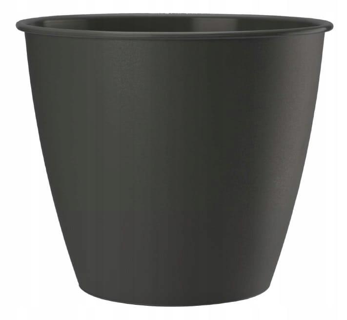 Doniczka antracytowa nowoczesna do wnętrz i ogrodu plastikowa 19 cm 1 szt. Azalia