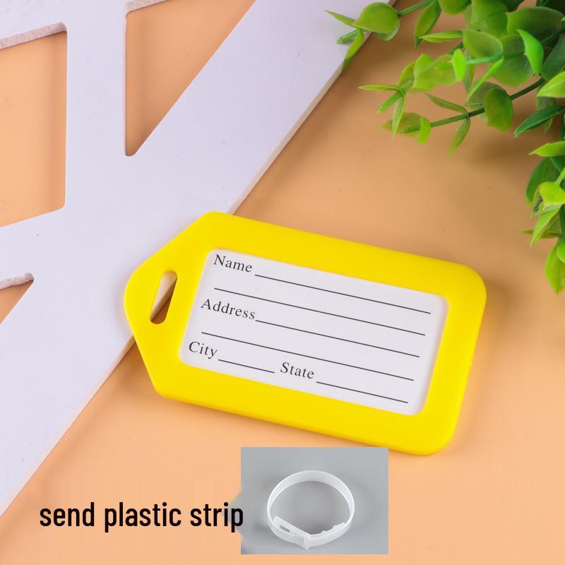 Bunter Gepäckanhänger aus Kunststoff und Kartenhalter für aufgegebenes Gepäck und Bordkarte