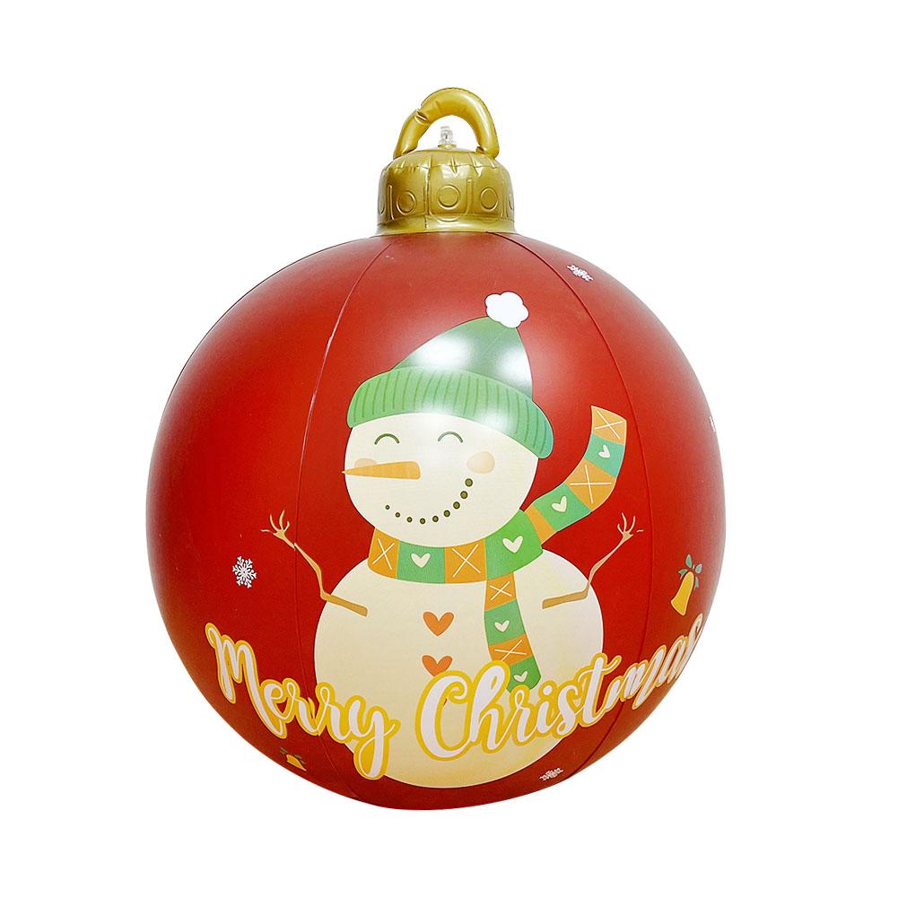 

Christmas Inflatable Decorated Ball Waterproof 60cm Inflatable Ball Decor Festive Supplies Scene Layout for Window Stair Railing 60cm