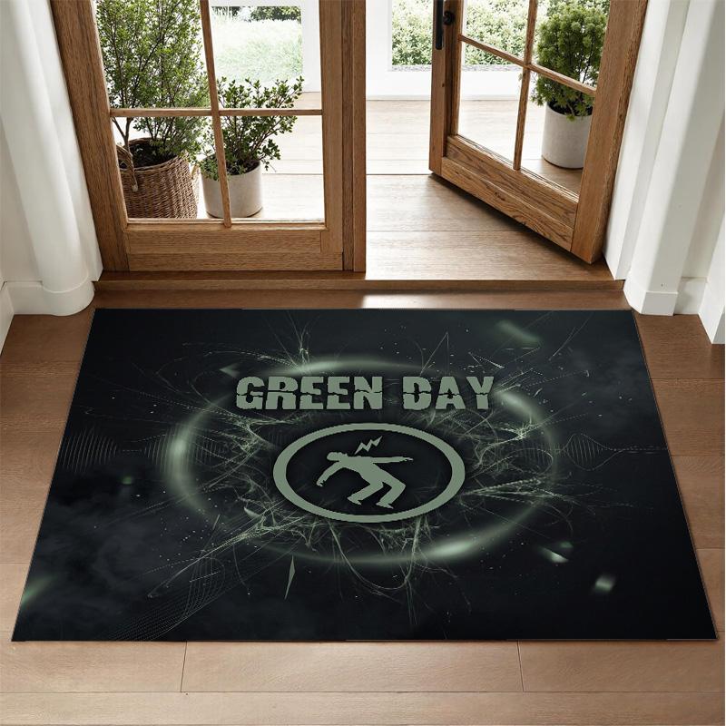 Green Day Design Crystal Velvet Rug Soft Decorative Mat for Bedroom Entrance