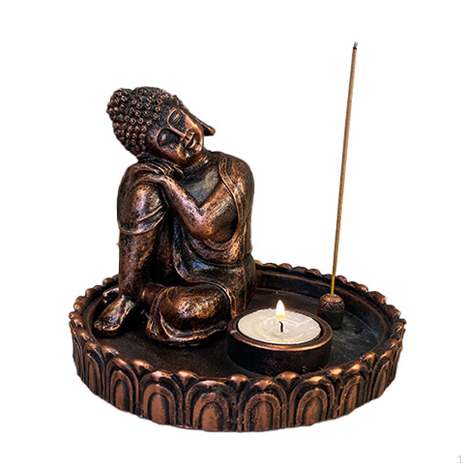 

Buddha Statue Candle Holder Home Bedroom Zen Meditation Decor медный