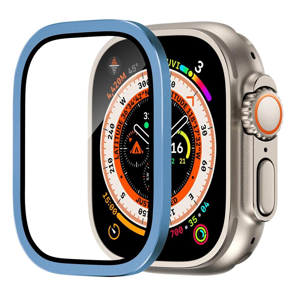1/2PCS Tempered Glass For Apple Watch Ultra 49mm Screen Protector Anti-Scratch HD Metal Bumper Full Film for IWatch Ultra 49mm