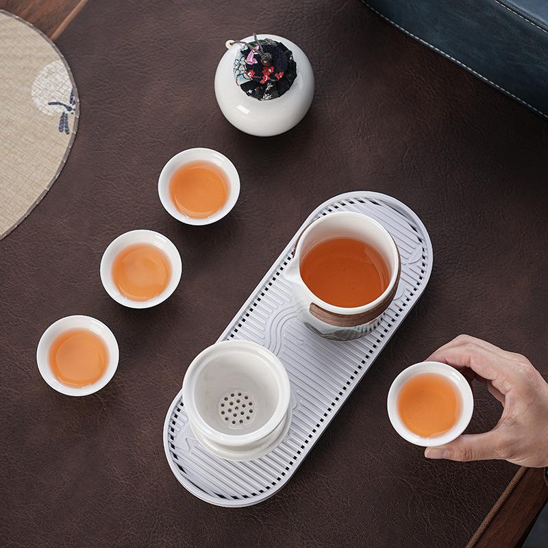 Guofeng Open Ceramic Kung Fu Tea Set High-end Gifts Corporate Annual Meeting Teapot Teacup Gift Box