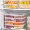 Transparent 4/6 Grids Storage Box Refrigerator Large Capacity Container Storage Box Frozen Meat Compartment Food Kitchen Tool