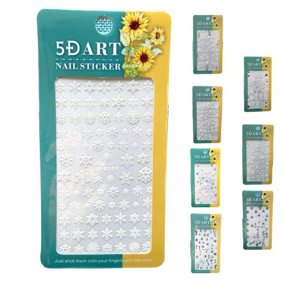 Fingernagel-Aufkleber, atemberaubende visuelle Wirkung, dekorativ, mehrere Stile, gut selbstklebend, weihnachtlicher Schneeflocken-Stil, Nagelzubehör