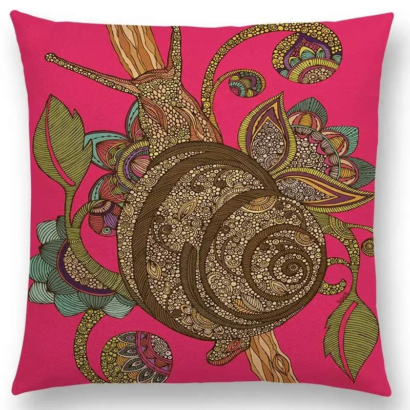 Hinduism Style Cushion Cover Mandalas Floral Animals Flower Deer Elephant Whale Bee Pig Pangolin Squirrel Frog Sofa Pillow Case