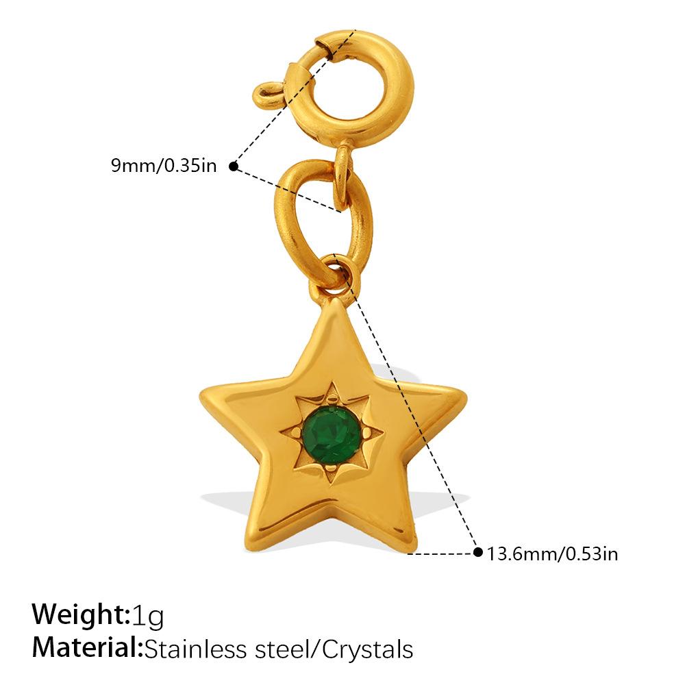 Fashion Personality Star Star Sun Jewelry Buckle Pendant Stainless Steel Gold Plated DIY Jewelry Accessories