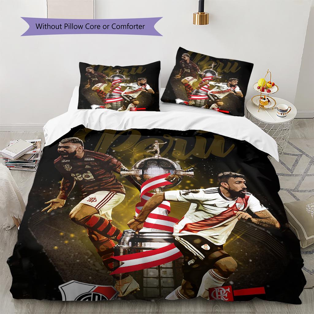 River Plate Football Club Pattern Bedding Home Decoration Birthday Gift (1 * duvet cover + 2 * pillowcase, without core)