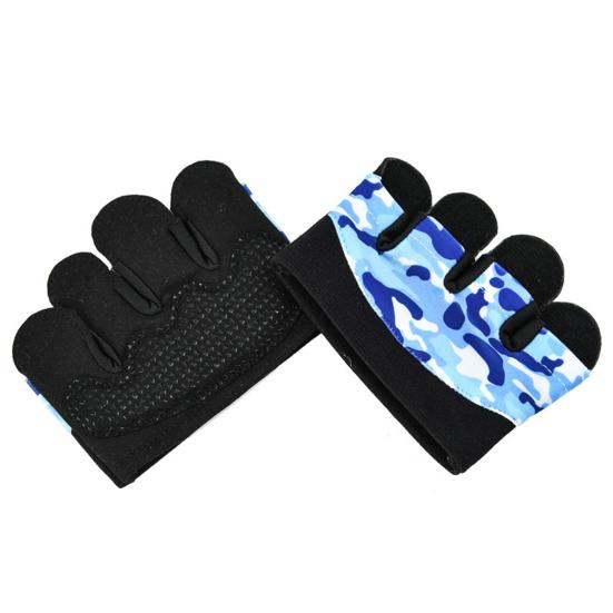 1 Paire Gants de Fitness Épaissis Perméables à la Sueur Anti-callosités Antidérapants Résistants à la Friction Quatre Doigts Gants d'Entraînement d'Haltérophilie Fourniture d'Extérieur