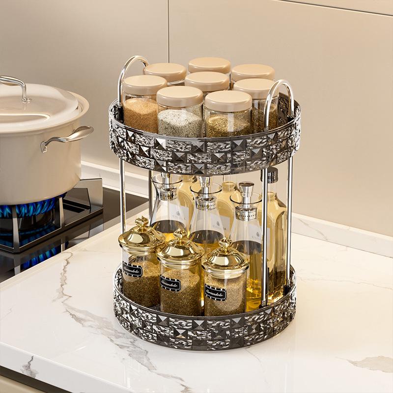 Étagère de Rangement Rotative Multi-couches pour la Cuisine et les Cosmétiques