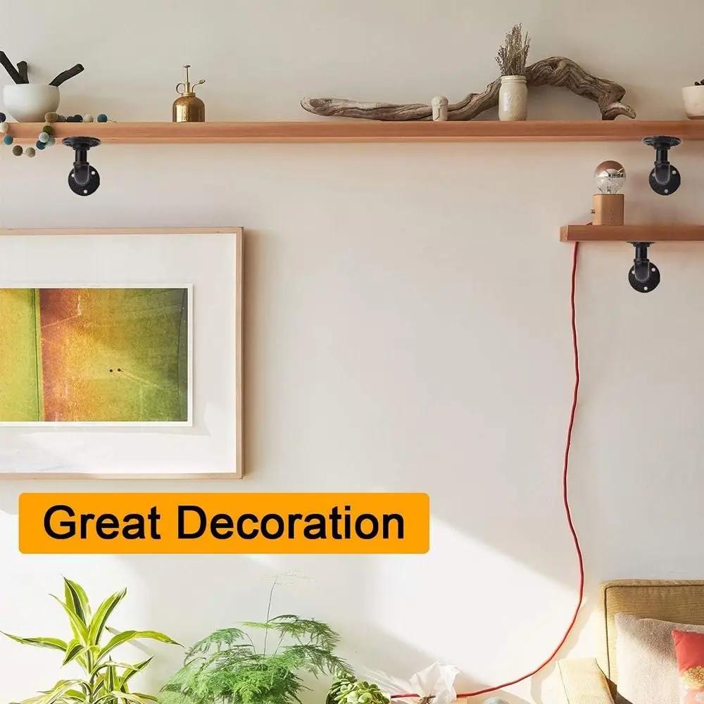 Accessories Heavy Duty Floating Shelf Brackets Metal Wall Mount Cast Iron Shelves Brackets Black Coated Wall Shelf Support