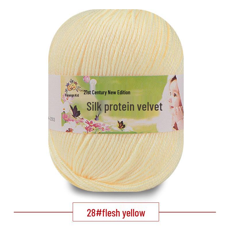 Silk Protein Baby Milk Cotton Yarn for Infant Sweaters, Hats, Shoes, Doll Crochet, and DIY Knitting Projects