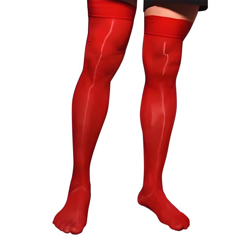 1 Çift Şeffaf Parlak Nefes Alabilir İz Bırakmayan Erkek Şeffaf Ultra İnce Yağ Parlak Çorap Tayt