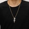 Collana con Crocifisso in Zirconia Cubica Unisex Elegante Collana con Pendente in Argento Gioiello Fashion Statement Regalo