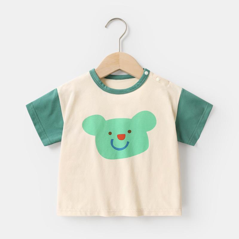 

Одежда для малышей, повседневные футболки с короткими рукавами, летняя одежда для мальчиков и девочек, детские летние топы с половиной рукавов 120cm