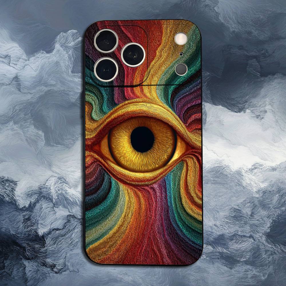 Illuminati Kunst Auge Okkult Hülle Für iPhone 15,17,16,12,14,13,11,Plus,Pro Max,XS,X,Mini,8,7,XR,SE,Weiches Silikon Schwarz