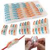CTRICALVER Fixed 26pcs Bidirectional Single Hole Lever Conductor Compact Connector Terminal Block Wire Push Cable Connector Blue Connector,