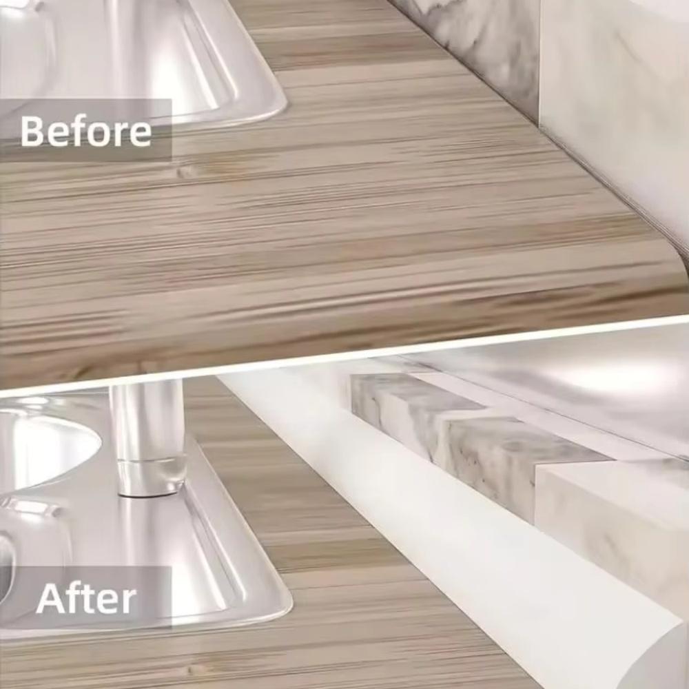 1pc 118.11inX0.5in Self Adhesive Quarter Round Molding Bendable Edge Trim for Wall Edge Corner Countertop Bathroom Kitchen Floor