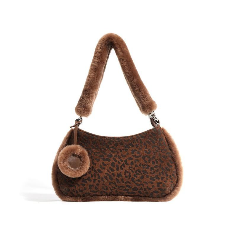

Premium Commuting Leather Shoulder Bag Women s Minimalist Handbag Underarm 32x4x17cm цветной печати леопарда