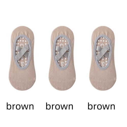 1/ 3 Perechi Șosete Profesionale Femei Yoga Silicon Antiderapant Balet Pilates Șosete Femei Fără Spate Respirabile Bandaj Șosete Sport Yoga