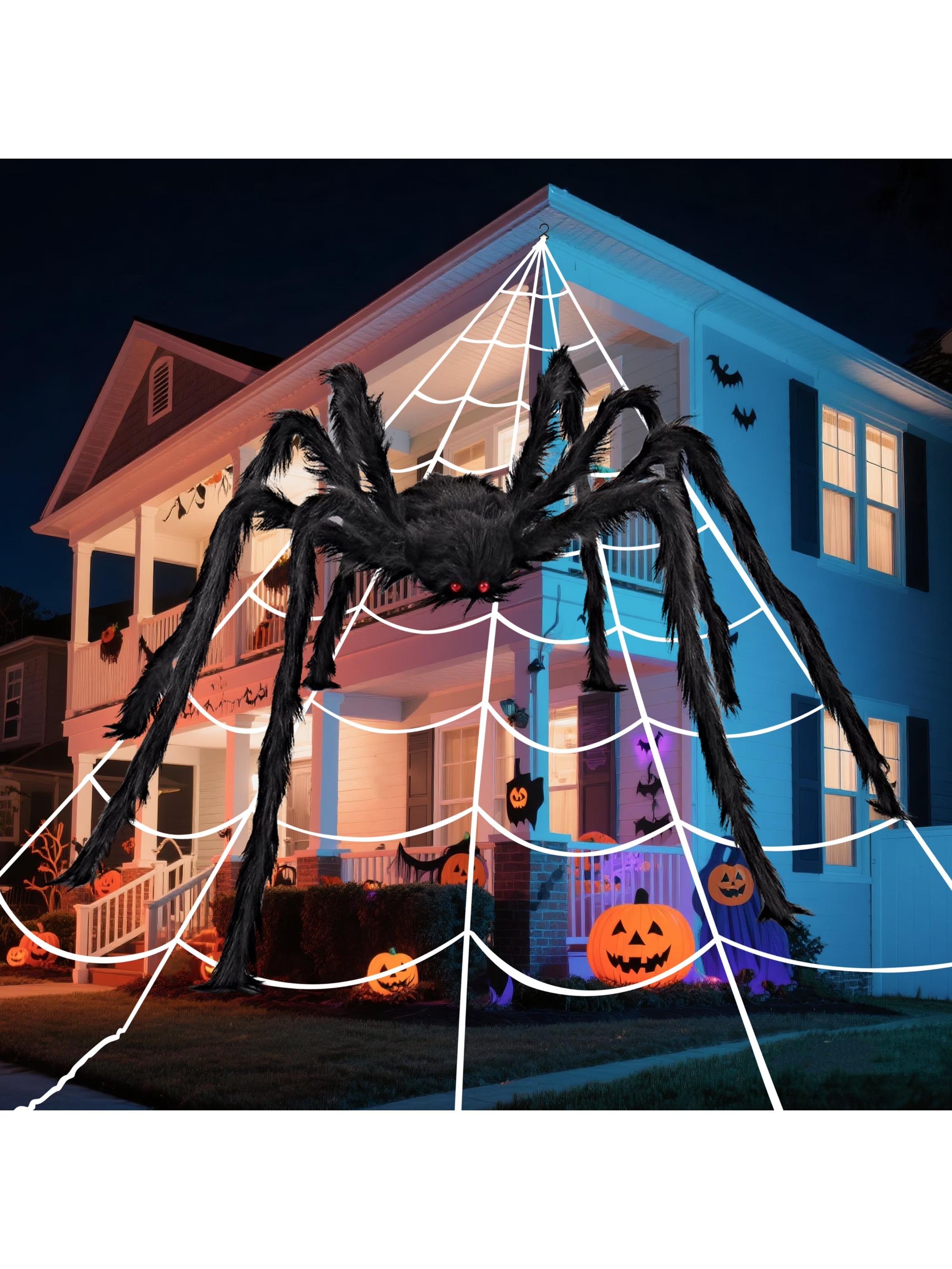 

Joyfy Halloween Decorations 59 Giant Spider with 400 sqft Spider Web Fake Spiders for Indoor Outdoor Halloween Decorations