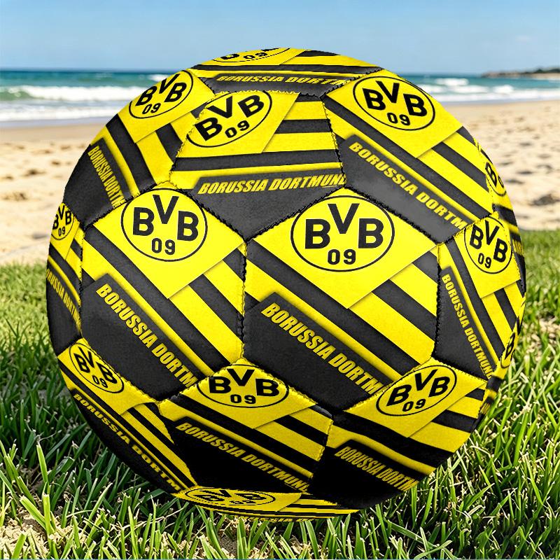 Borussia Dortmund Print Size 5 Soccer Ball, PU Wear Resistant Football for Match Training and Daily Practice, Birthday Gift for Soccer Fans