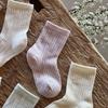 Children Summer Ultra-thin Ice Cream Colored Mesh Socks for Girls Solid Breathable Mid Tube Socks  New