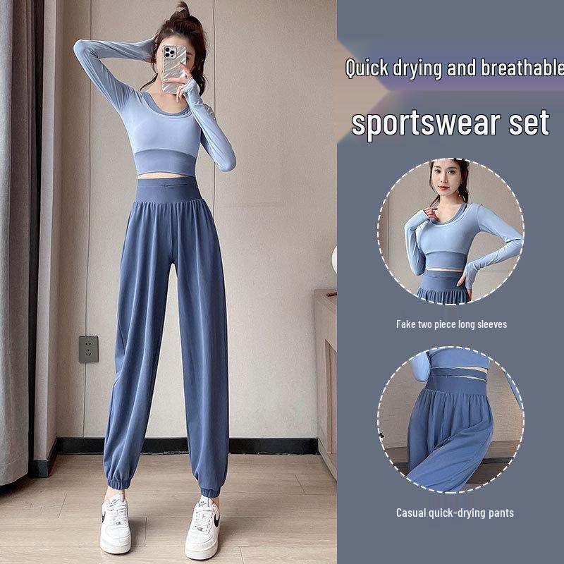 Women's Quick-Dry Yoga Suit: Casual Pants & Top for Morning Run, Summer 2024 Collection