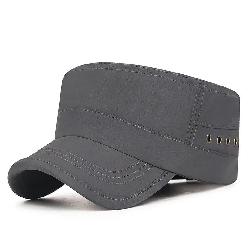 Summer men's flat top hat Outdoor quick-drying hat Breathable sunscreen visor hat Thin cap Mountaineering cool hat