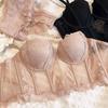Transparent Lace Corset Mesh Dot Slim Crop Tops Sweet Lace Flower Camisole  Ladies