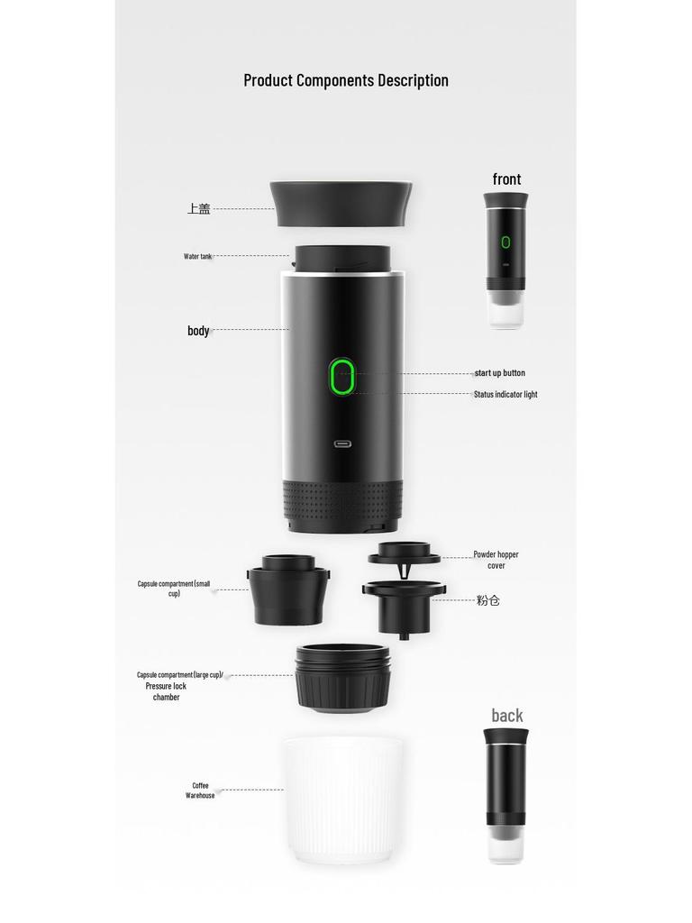 Wireless Portable Electric Capsule Coffee Maker for Americano & Espresso