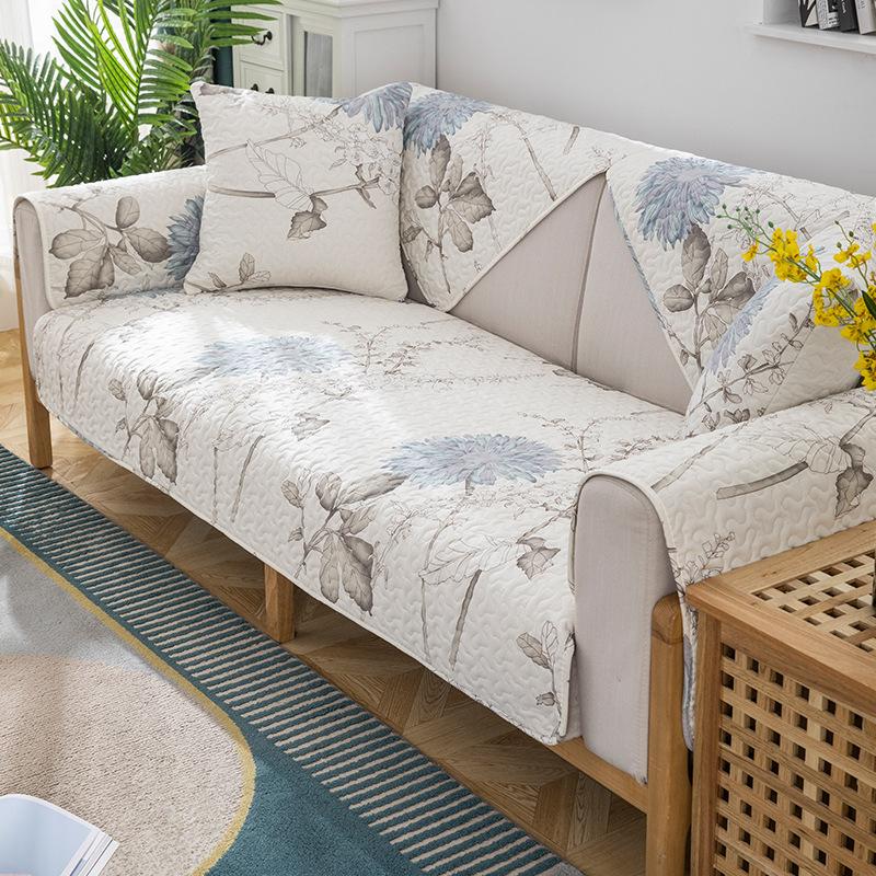 Prosty Materiał Nowoczesna Bawełniana Twill Cztery Pory Roku Antypoślizgowa Poduszka Pokrowiec na Sofę